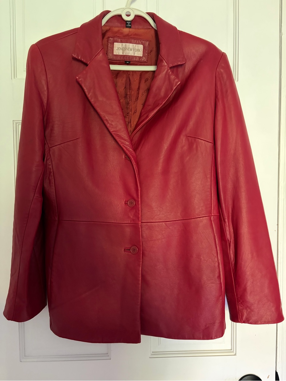 Red leather blazer - size medium